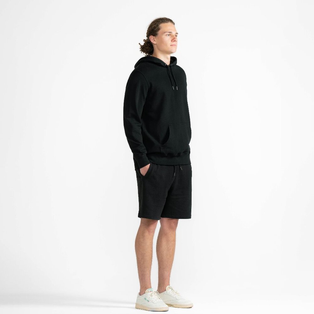 Black Midweight Organic French Terry Hood UNISEX size 2XL